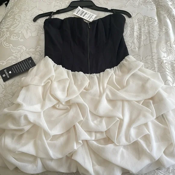 Bebe Dresses | Bebe Corset Bubble Dress | Color: Black/White | Size: M | Kimia's Closet
